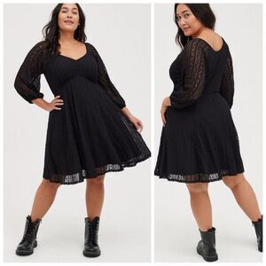 Torrid Mini Lace Fit And Flare Dress Color:
Deep Black Size 0 = L